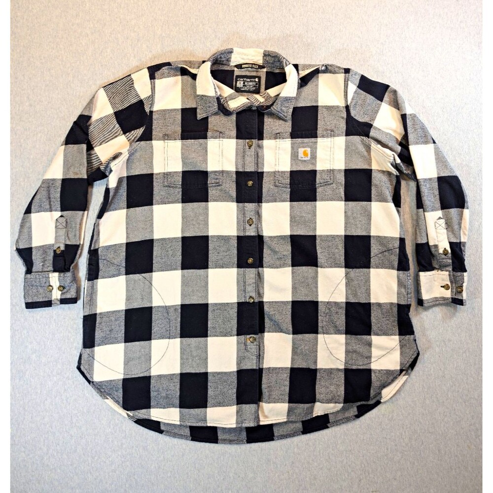 Carhartt Rugged Flex Women's 2X 20W-22W Plaid Flannel Button-Up Pockets